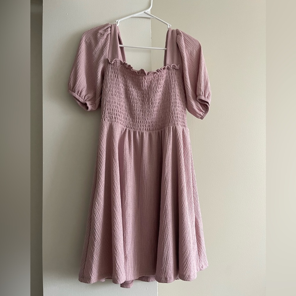 Nine West: Pink Puff Sleeve Dress